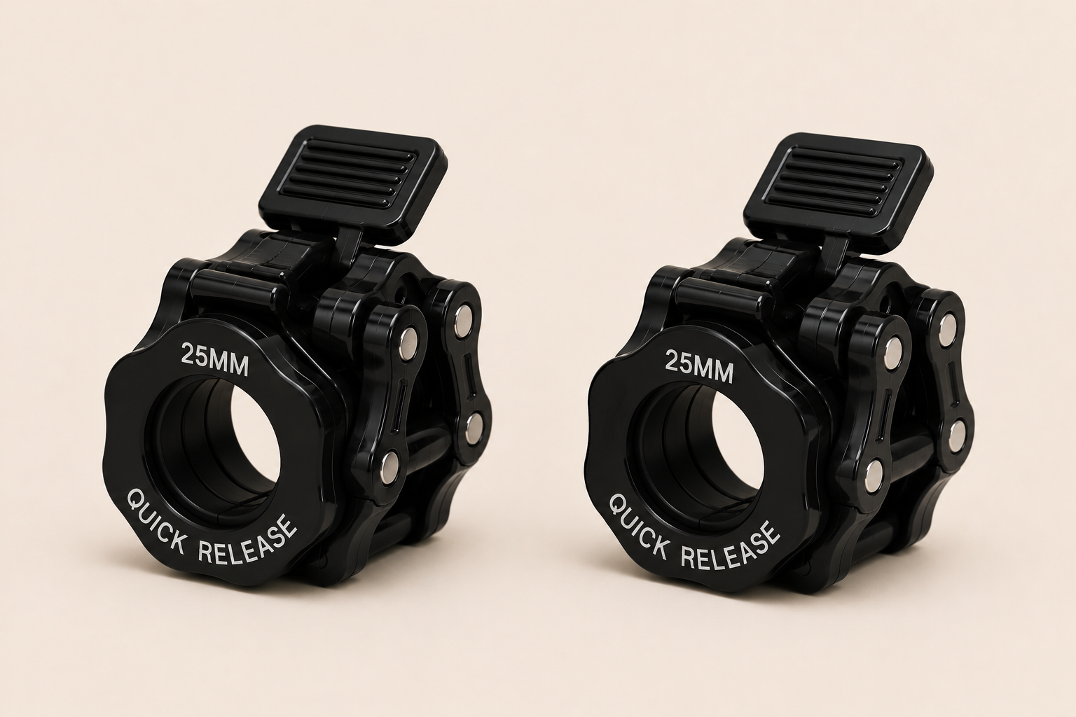 Sculpta™ Quick Release Barbell Clamps (Pair) | Olympic Barbell Lock Collars for Weightlifting, Powerlifting & Strength Training