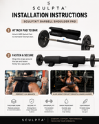 Sculpta™ Barbell Shoulder Pads Thickened Squat Weightlifting Foam Neck Pads Lunges Hip Thrusts Powerlifting Deadlift Gym Fitness Training