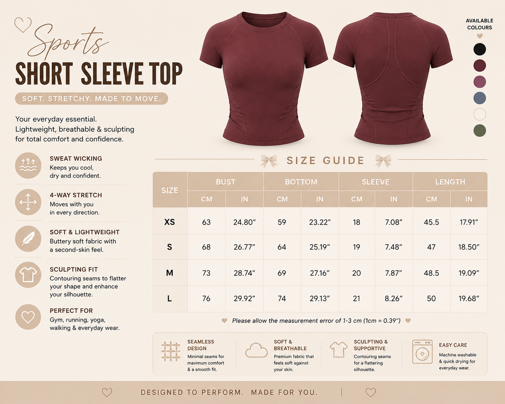 Sculpta™ Seamless Gym Set | Sculpt Performance T-Shirt & Scrunch Shorts for Women