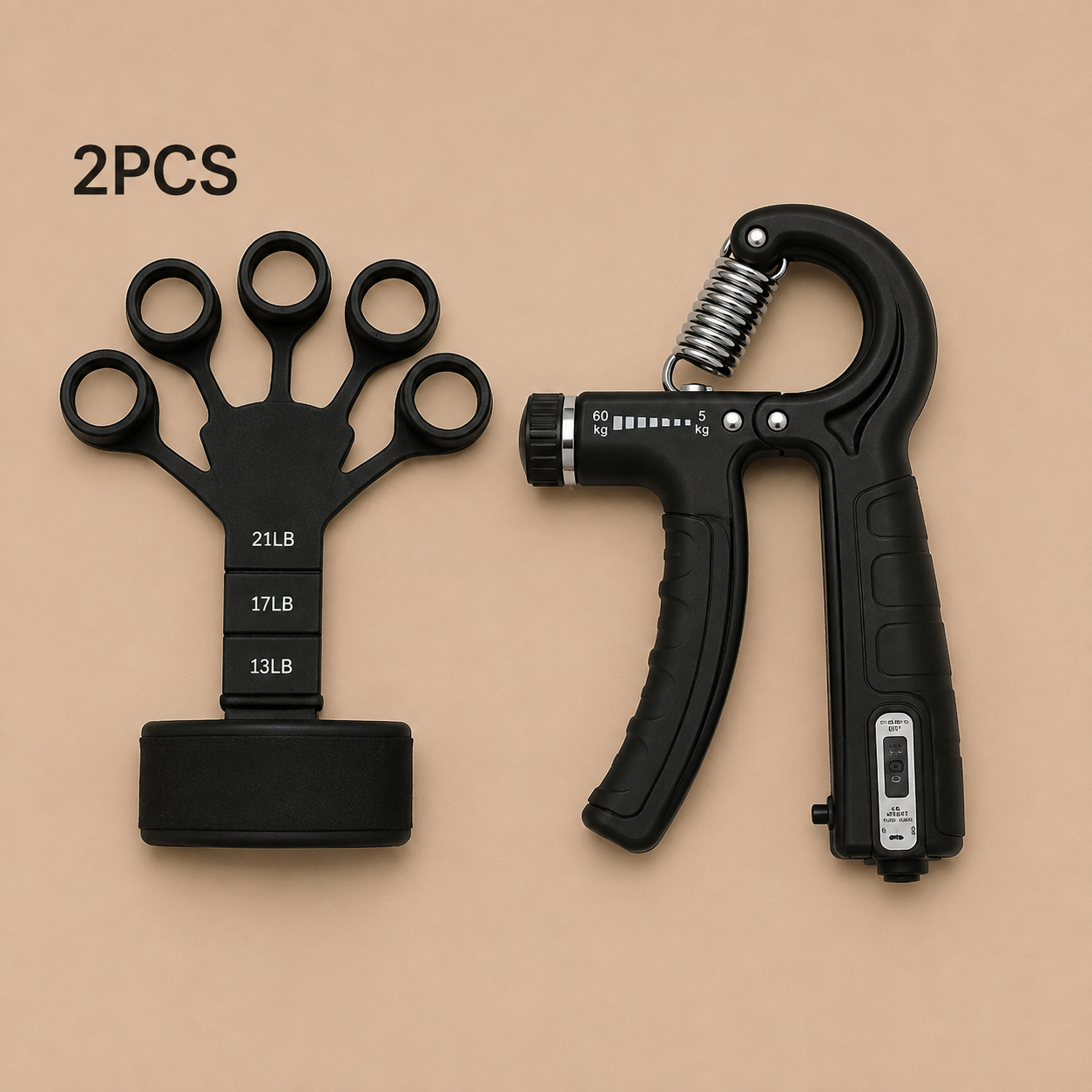 Sculpta™ Adjustable Hand Grip Strengthener | 10–60kg Forearm & Wrist Trainer