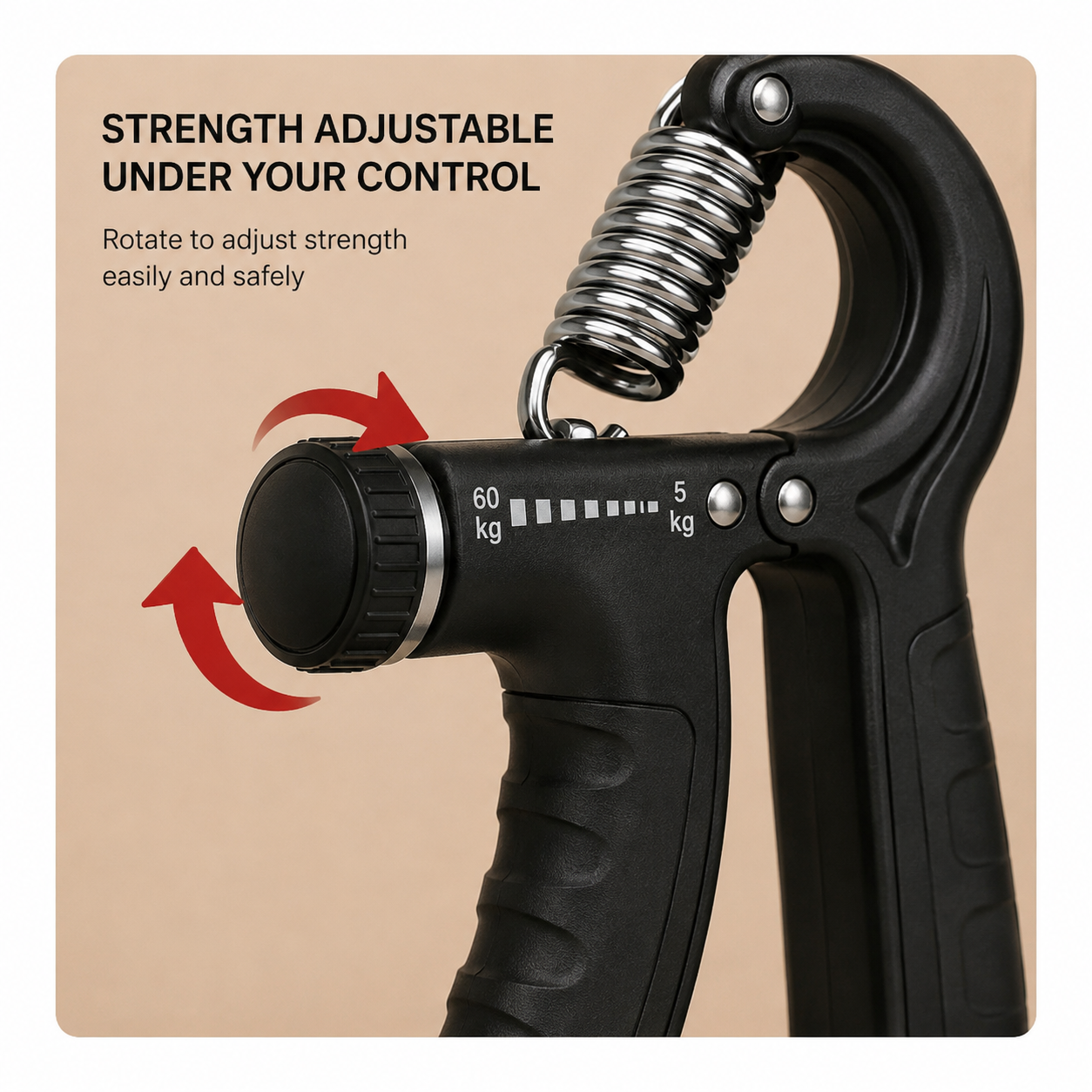 Sculpta™ Adjustable Hand Grip Strengthener | 10–60kg Forearm & Wrist Trainer