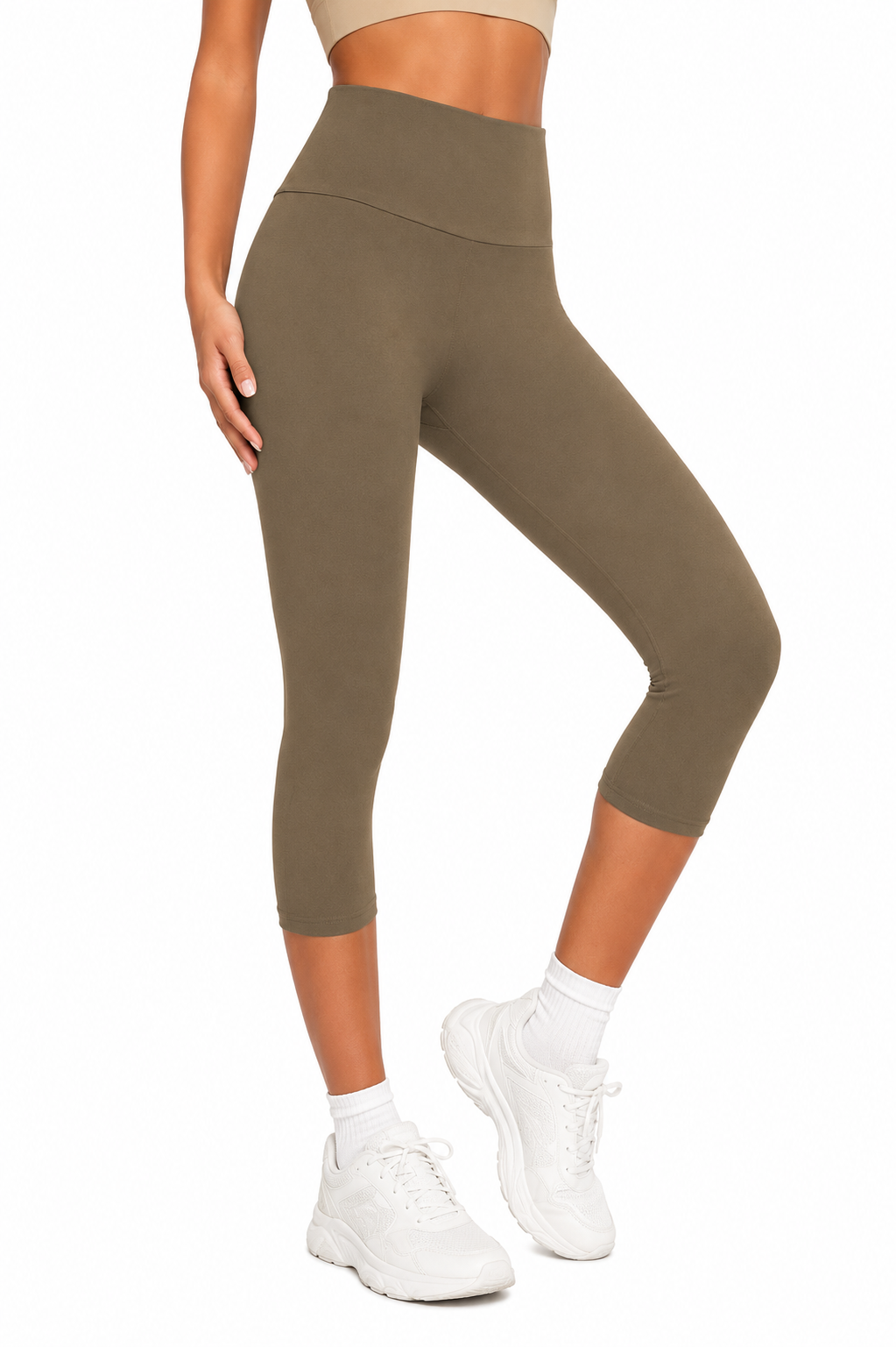 Sculpta Women’s High Waisted Capri Leggings – Soft Stretch Gym, Yoga & Running Leggings