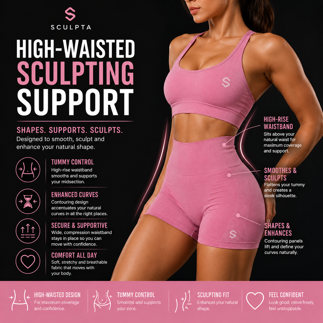 Sculpta™ Sculpt Seamless Scrunch Bum Gym Set