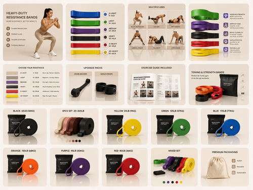 Sculpta 20~230lbs Heavy-Duty Resistance Band Agility Training Workout Gym Equipment Yoga Pilates Accessories Rubber Band Home Gym