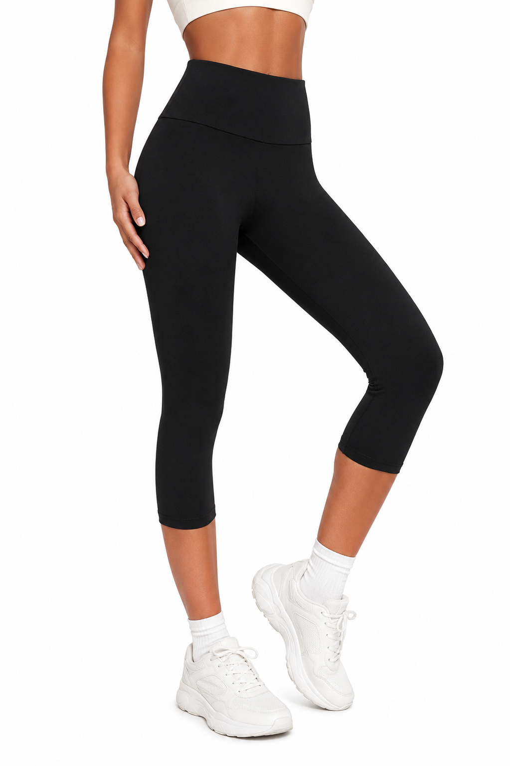 Sculpta Women’s High Waisted Capri Leggings – Soft Stretch Gym, Yoga & Running Leggings