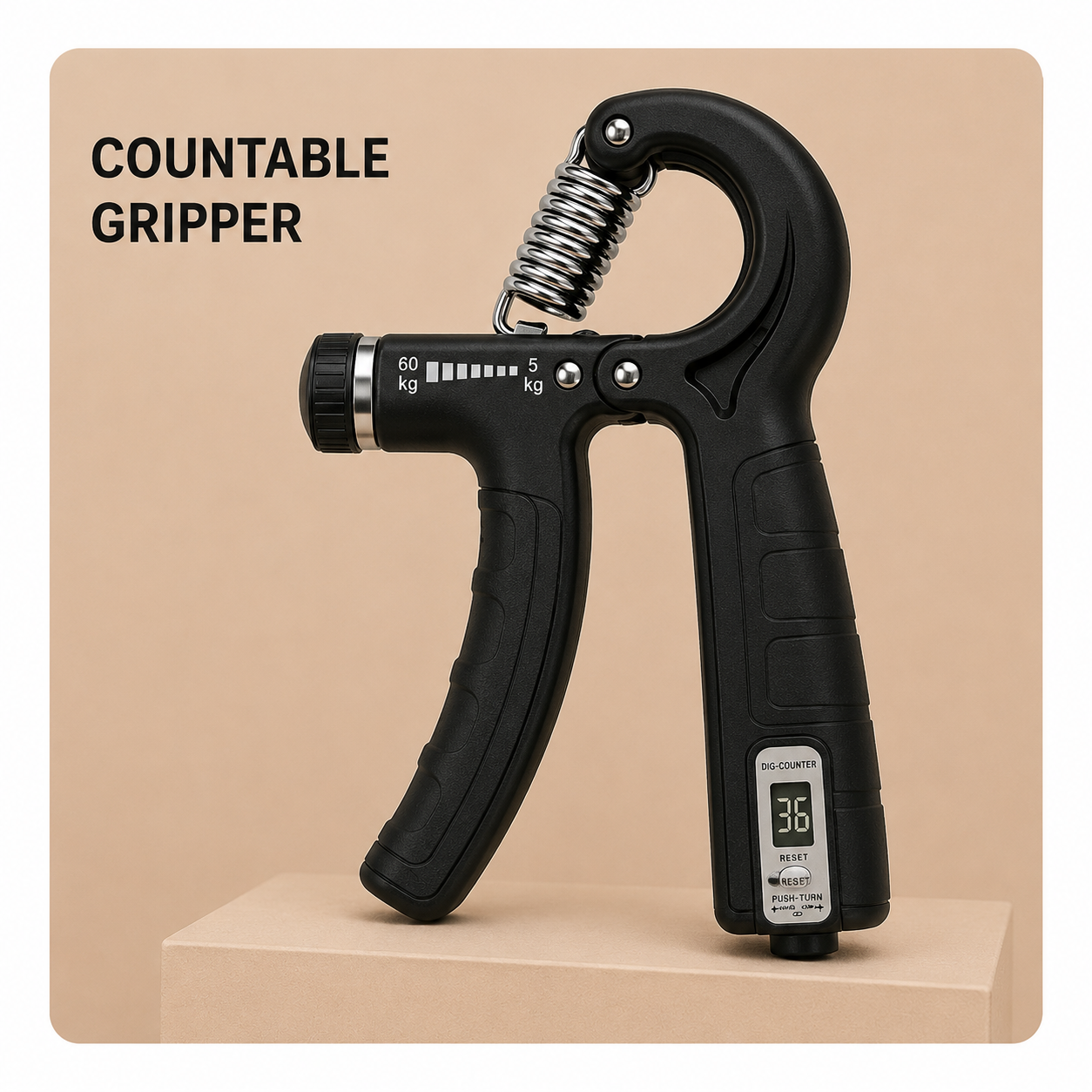 Sculpta™ Adjustable Hand Grip Strengthener | 10–60kg Forearm & Wrist Trainer