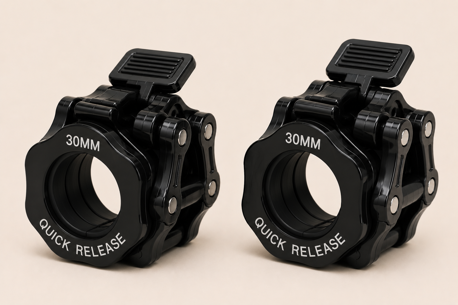 Sculpta™ Quick Release Barbell Clamps (Pair) | Olympic Barbell Lock Collars for Weightlifting, Powerlifting & Strength Training