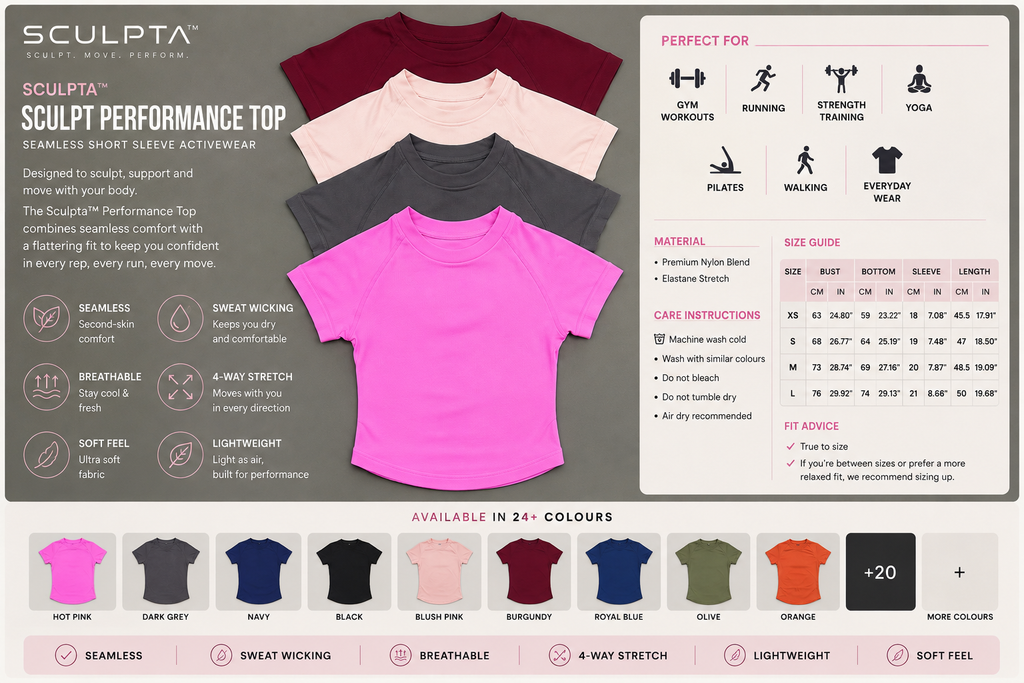 Sculpta™ Sculpt Performance Top | Seamless Short Sleeve Activewear