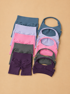 Sculpta™ Halter Neck Sports Bra & High Waist Scrunch Shorts Gym Set | Seamless Yoga & Pilates Activewear for Women