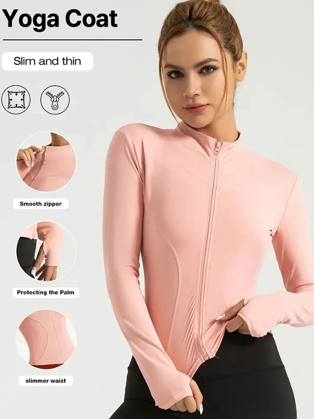 Sculpta™ Women’s Long Sleeve Zip Gym Jacket | Quick-Dry Slim Fit Fitness Top