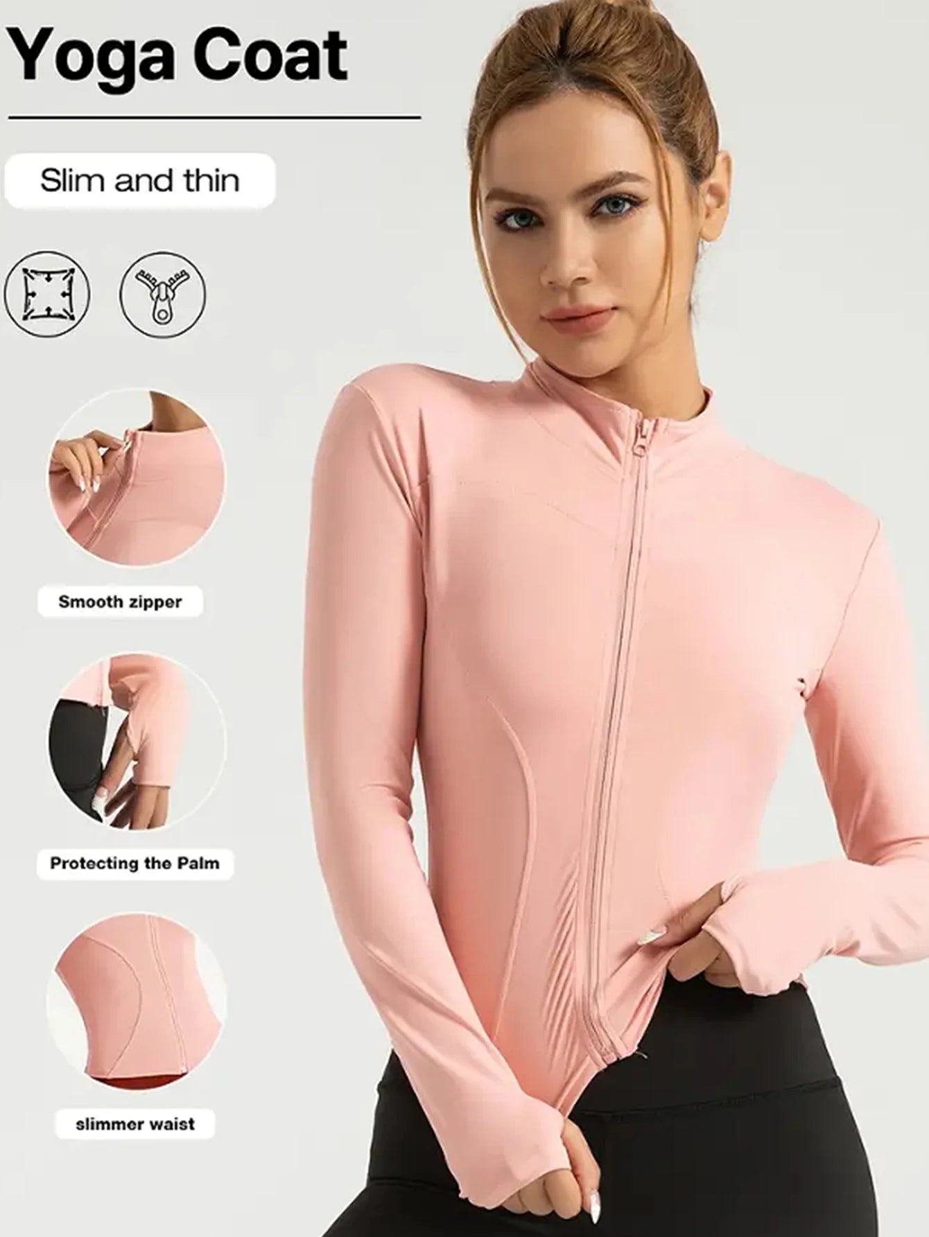 Sculpta™ Women’s Long Sleeve Zip Gym Jacket | Quick-Dry Slim Fit Fitness Top