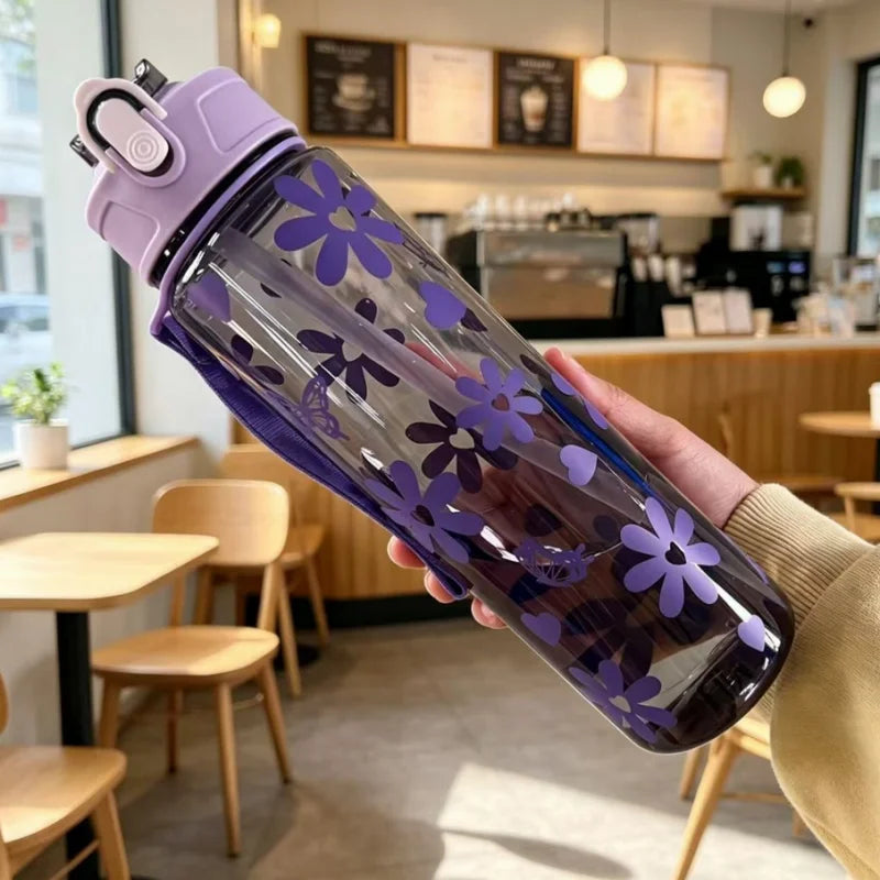 Sculpta™ 800ml Sports Water Bottle | Leakproof Gym Bottle with Time Marker & Carry Strap