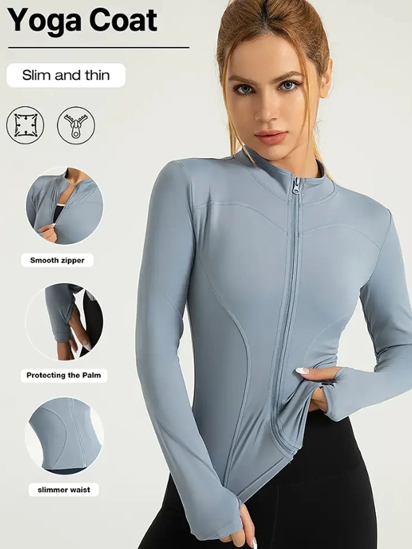 Sculpta™ Women’s Long Sleeve Zip Gym Jacket | Quick-Dry Slim Fit Fitness Top