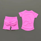 Sculpta™ Seamless Gym Set | Sculpt Performance T-Shirt & Scrunch Shorts for Women
