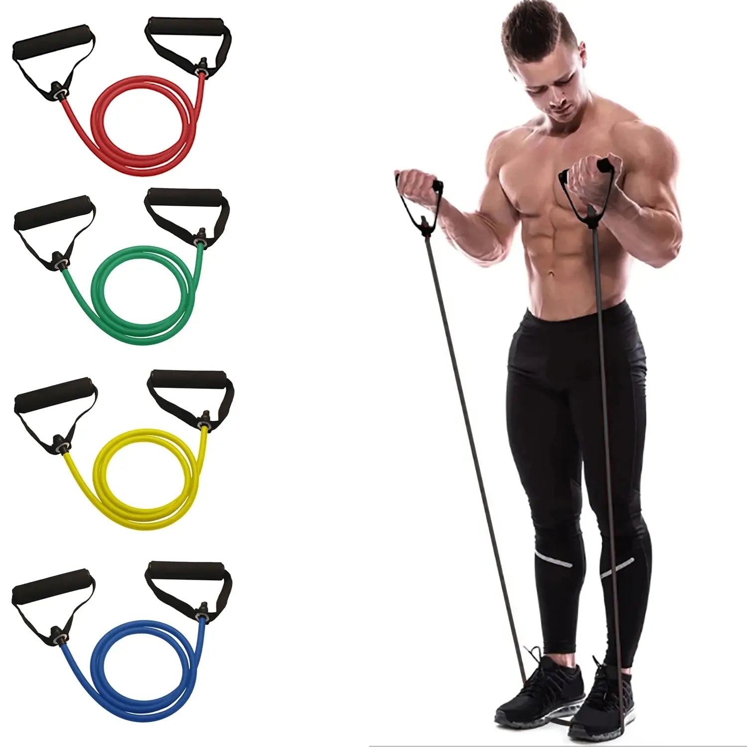 Sculpta™ Resistance Bands Set with Handles | Full Body Home Gym Exercise Bands for Strength Training, Pilates & Muscle Building