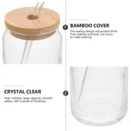 Sculpta™ Glass Protein Tumbler | Bamboo Lid & Reusable Straw Coffee & Supplement Cup
