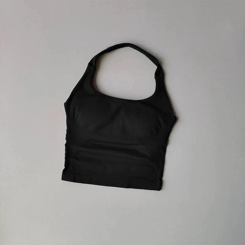 Sculpta™ Seamless Halter Neck Gym Top | Built-In Bra Women’s Fitness Tank