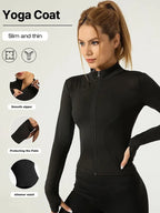 Sculpta™ Women’s Long Sleeve Zip Gym Jacket | Quick-Dry Slim Fit Fitness Top