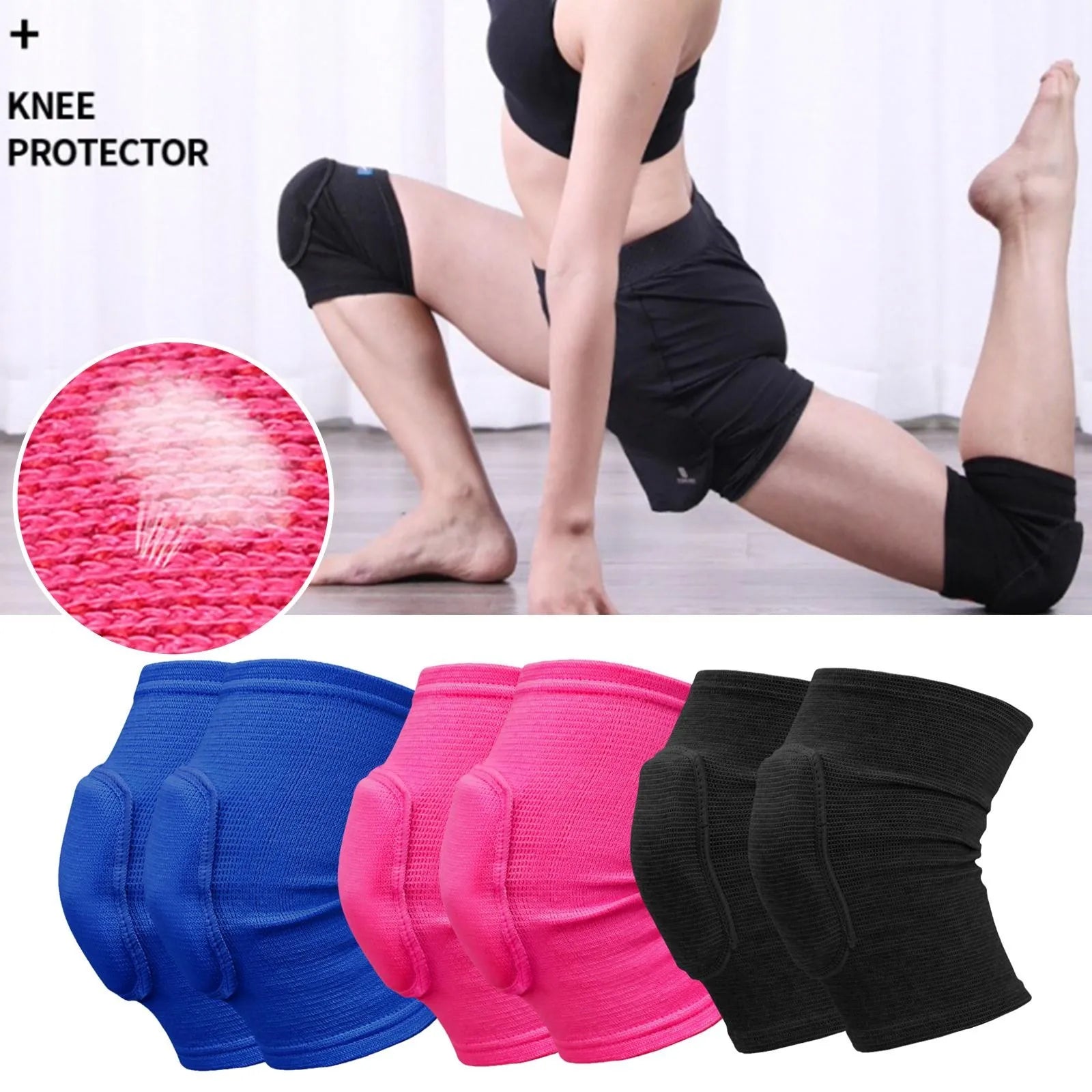 Sculpta™ Compression Knee Pads (2 Pack) | Elastic Knee Support Sleeves with Thick EVA Padding for Gym, Volleyball, Running & Fitness