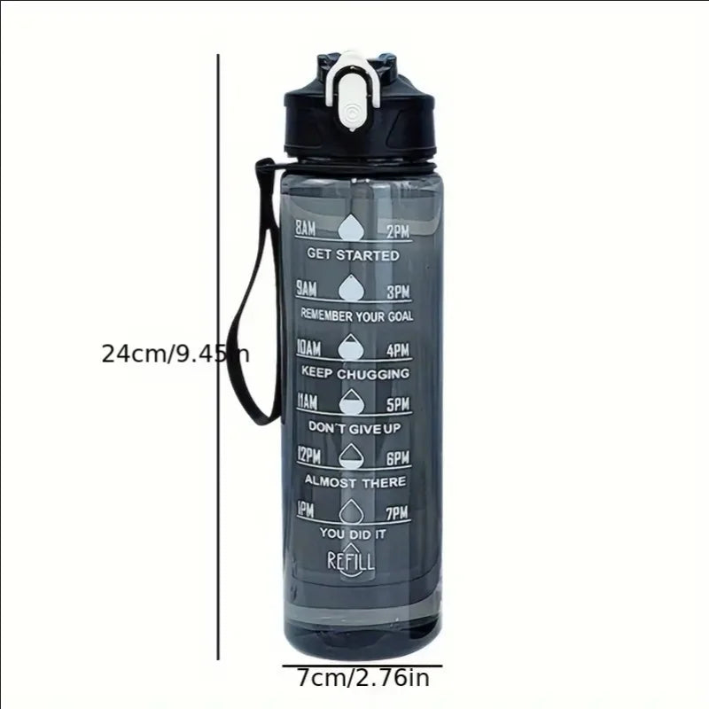 Sculpta™ 800ml Sports Water Bottle | Leakproof Gym Bottle with Time Marker & Carry Strap