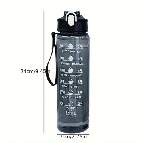 Sculpta™ 800ml Sports Water Bottle | Leakproof Gym Bottle with Time Marker & Carry Strap