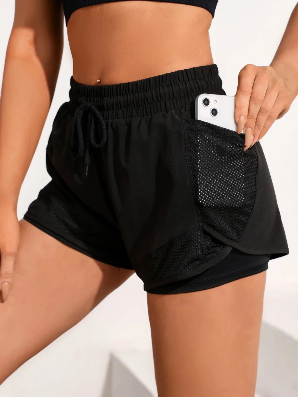 Sculpta™ Women’s 2-in-1 Running Shorts | High-Waisted Quick-Dry Gym & Training Shorts