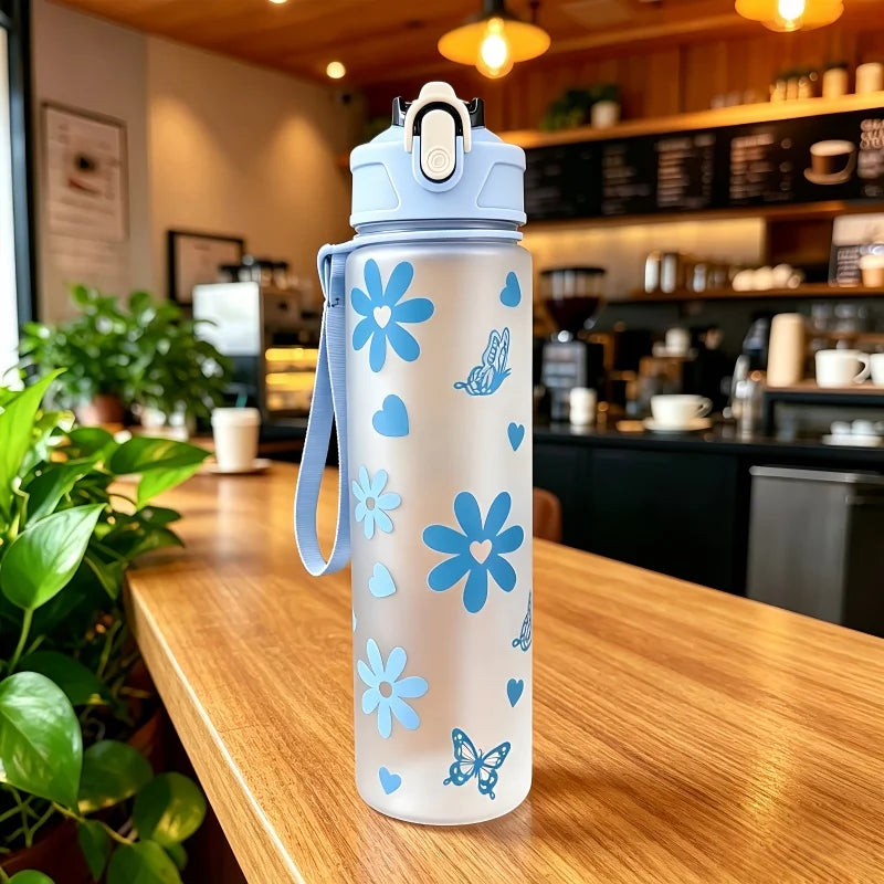 Sculpta™ 800ml Sports Water Bottle | Leakproof Gym Bottle with Time Marker & Carry Strap