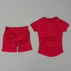 Sculpta™ Seamless Gym Set | Sculpt Performance T-Shirt & Scrunch Shorts for Women