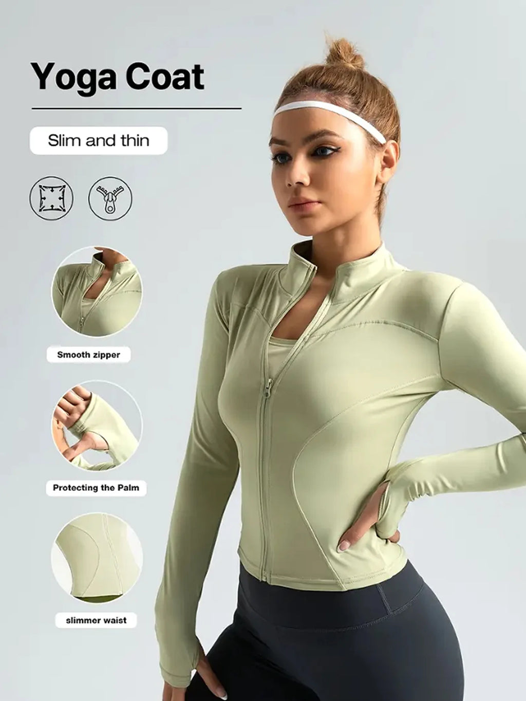 Sculpta™ Women’s Long Sleeve Zip Gym Jacket | Quick-Dry Slim Fit Fitness Top