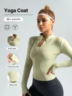 Sculpta™ Women’s Long Sleeve Zip Gym Jacket | Quick-Dry Slim Fit Fitness Top