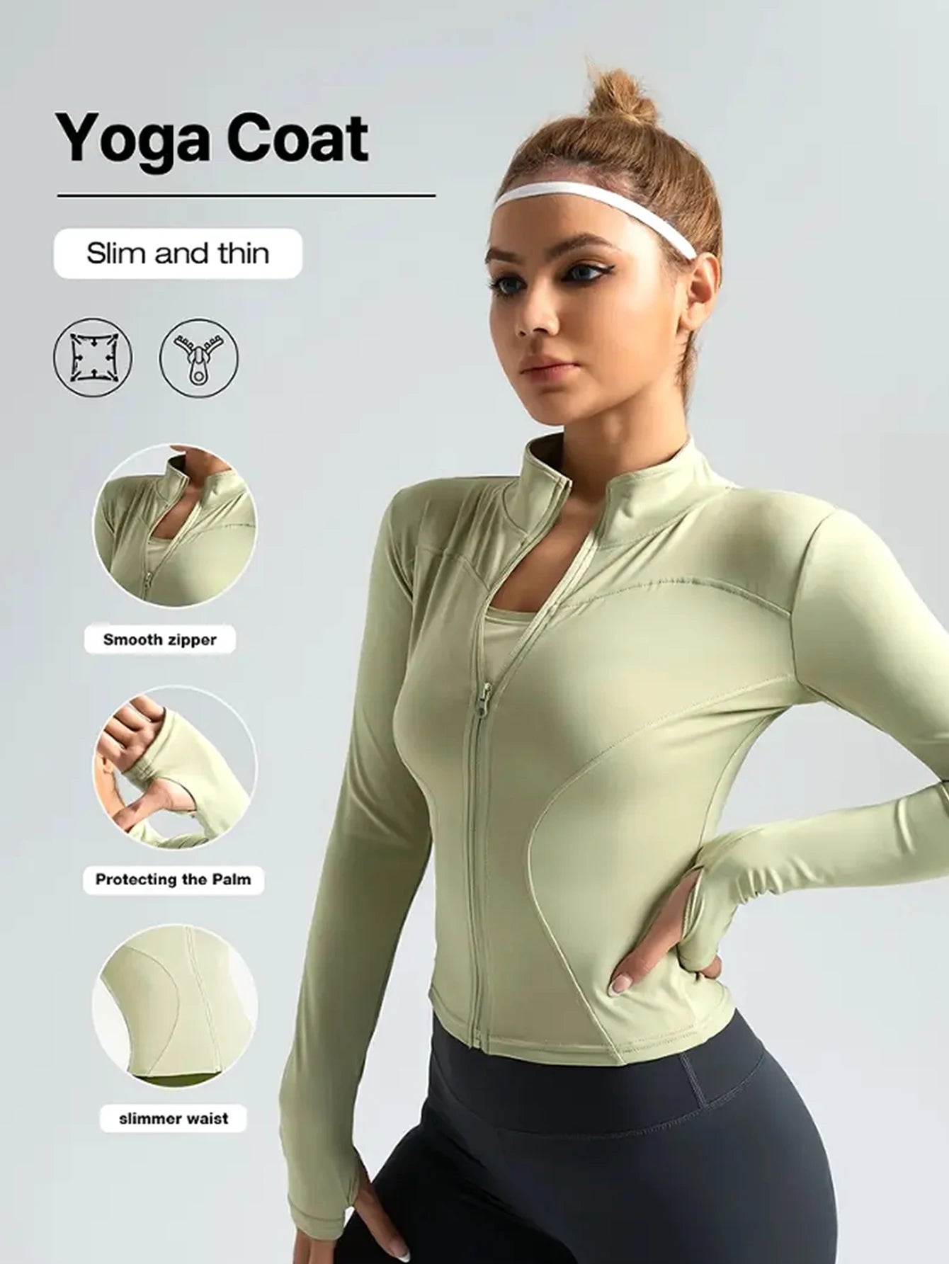 Sculpta™ Women’s Long Sleeve Zip Gym Jacket | Quick-Dry Slim Fit Fitness Top