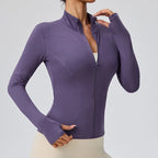 Sculpta™ Women’s Long Sleeve Zip Gym Jacket | Quick-Dry Slim Fit Fitness Top
