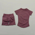 Sculpta™ Seamless Gym Set | Sculpt Performance T-Shirt & Scrunch Shorts for Women