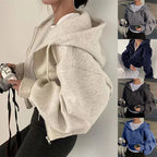Sculpta™ Women’s Cropped Zip Hoodie | Fleece-Lined Lightweight Gym Jacket