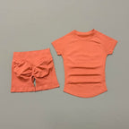 Sculpta™ Seamless Gym Set | Sculpt Performance T-Shirt & Scrunch Shorts for Women