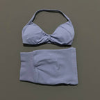Sculpta™ Women’s 2 Piece Scrunch Gym Set | High-Waisted Shorts & Strappy Sports Bra | Seamless Workout Outfit