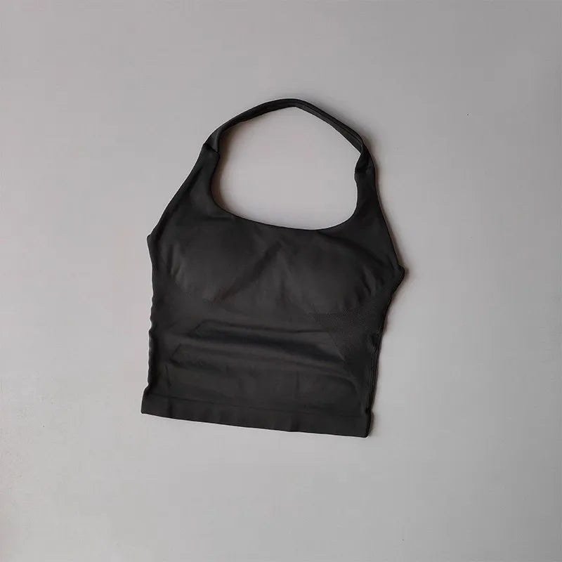 Sculpta™ Halter Sports Bra | High Support Seamless Gym & Running Bra for Women