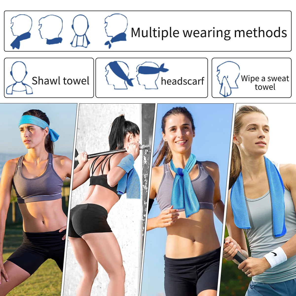 Sculpta™ Cooling Gym Towel | Instant Cooling Microfibre Sports Towel with Silicone Carry Case | Quick Dry for Gym, Running, Fitness, Hiking & Travel