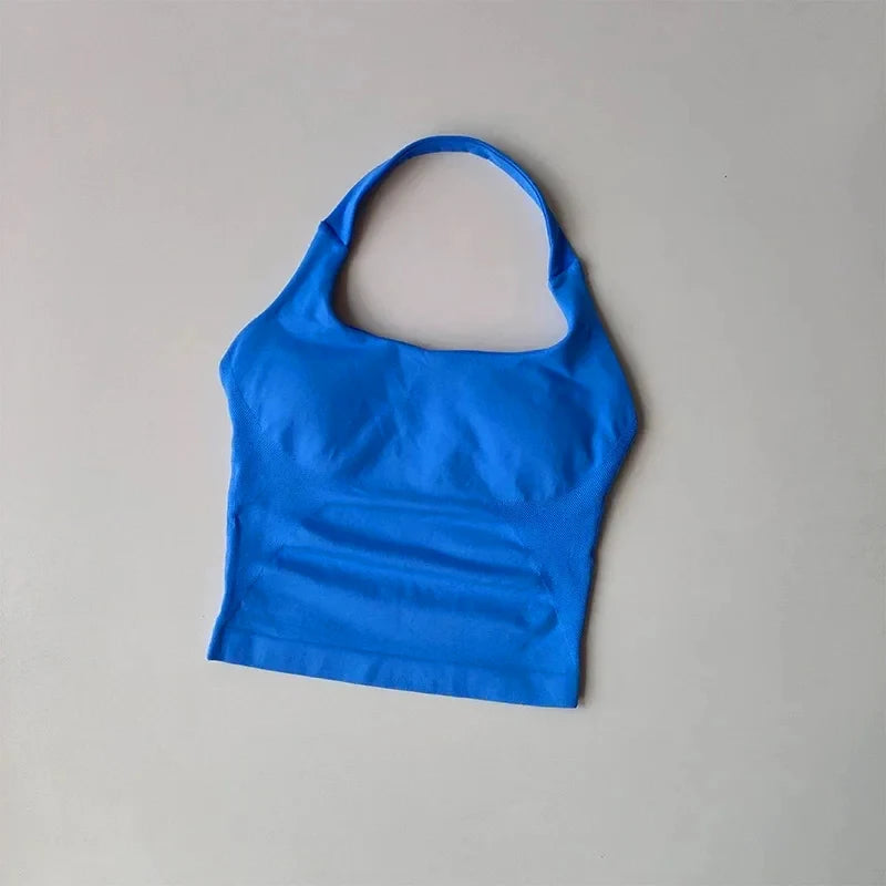 Sculpta™ Seamless Halter Neck Gym Top | Built-In Bra Women’s Fitness Tank