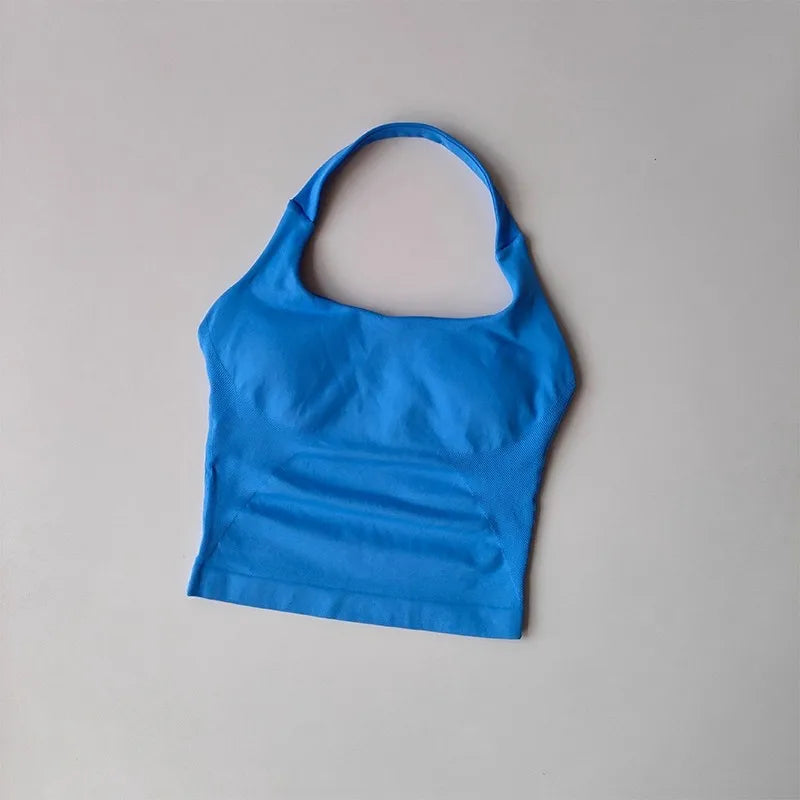 Sculpta™ Halter Sports Bra | High Support Seamless Gym & Running Bra for Women