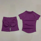 Sculpta™ Seamless Gym Set | Sculpt Performance T-Shirt & Scrunch Shorts for Women
