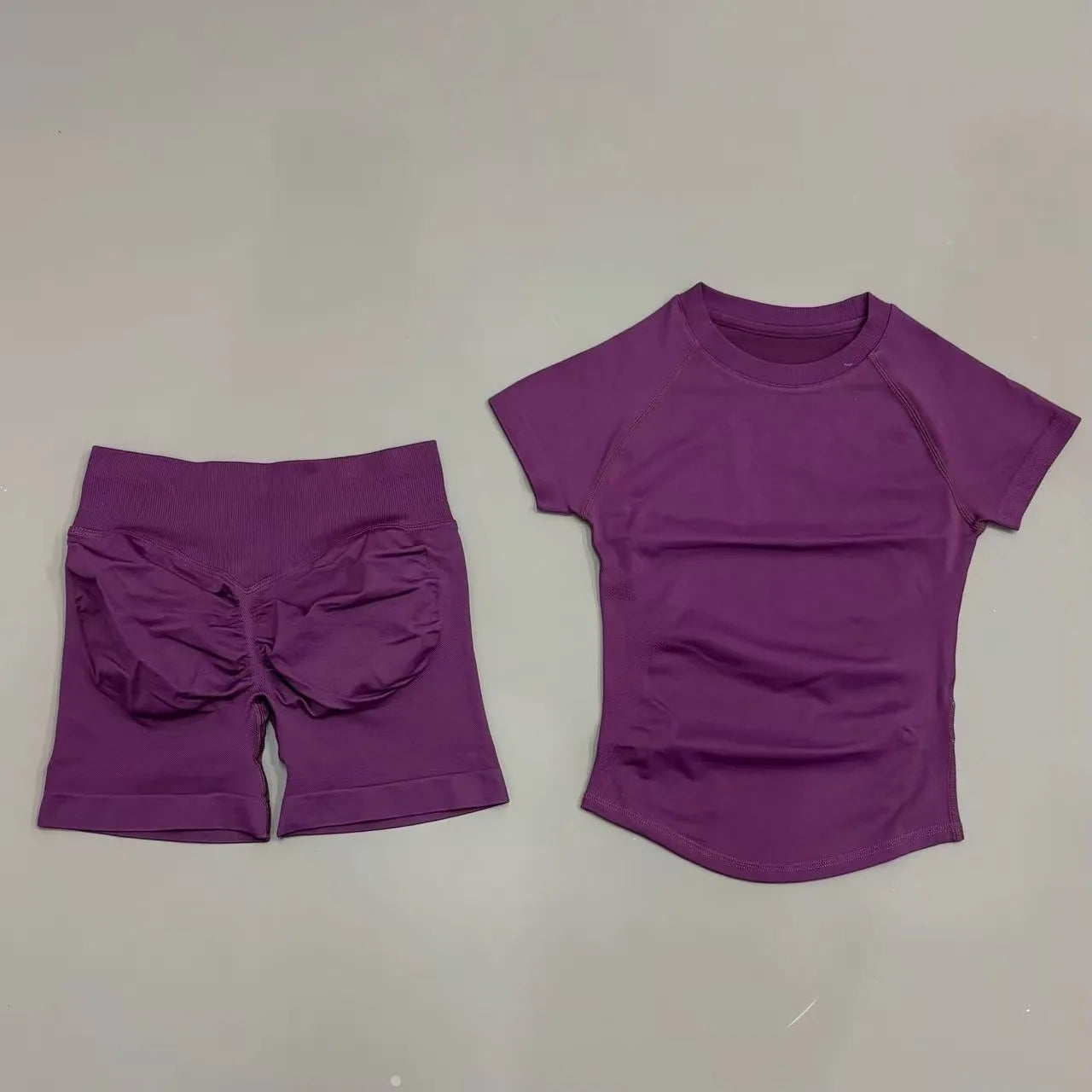Sculpta™ Seamless Gym Set | Sculpt Performance T-Shirt & Scrunch Shorts for Women