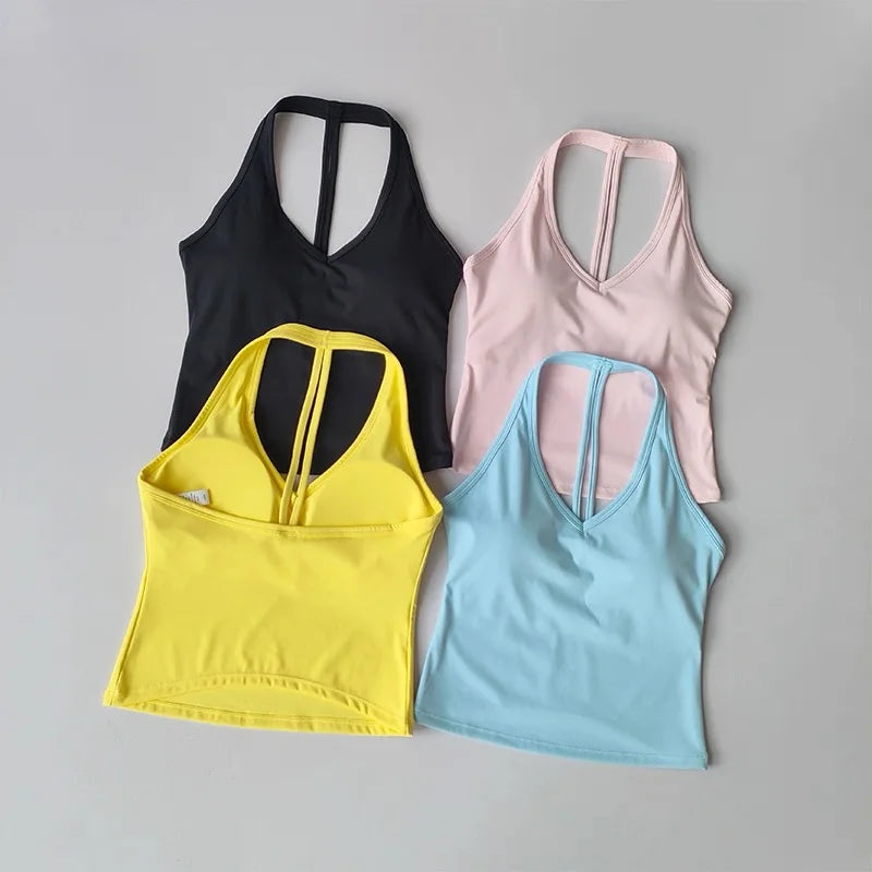 Sculpta™ SculptFit V-Neck Sports Bra | Seamless Low-Impact Gym & Yoga Bra for Women
