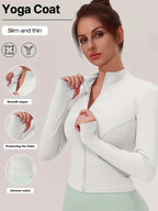 Sculpta™ Women’s Long Sleeve Zip Gym Jacket | Quick-Dry Slim Fit Fitness Top