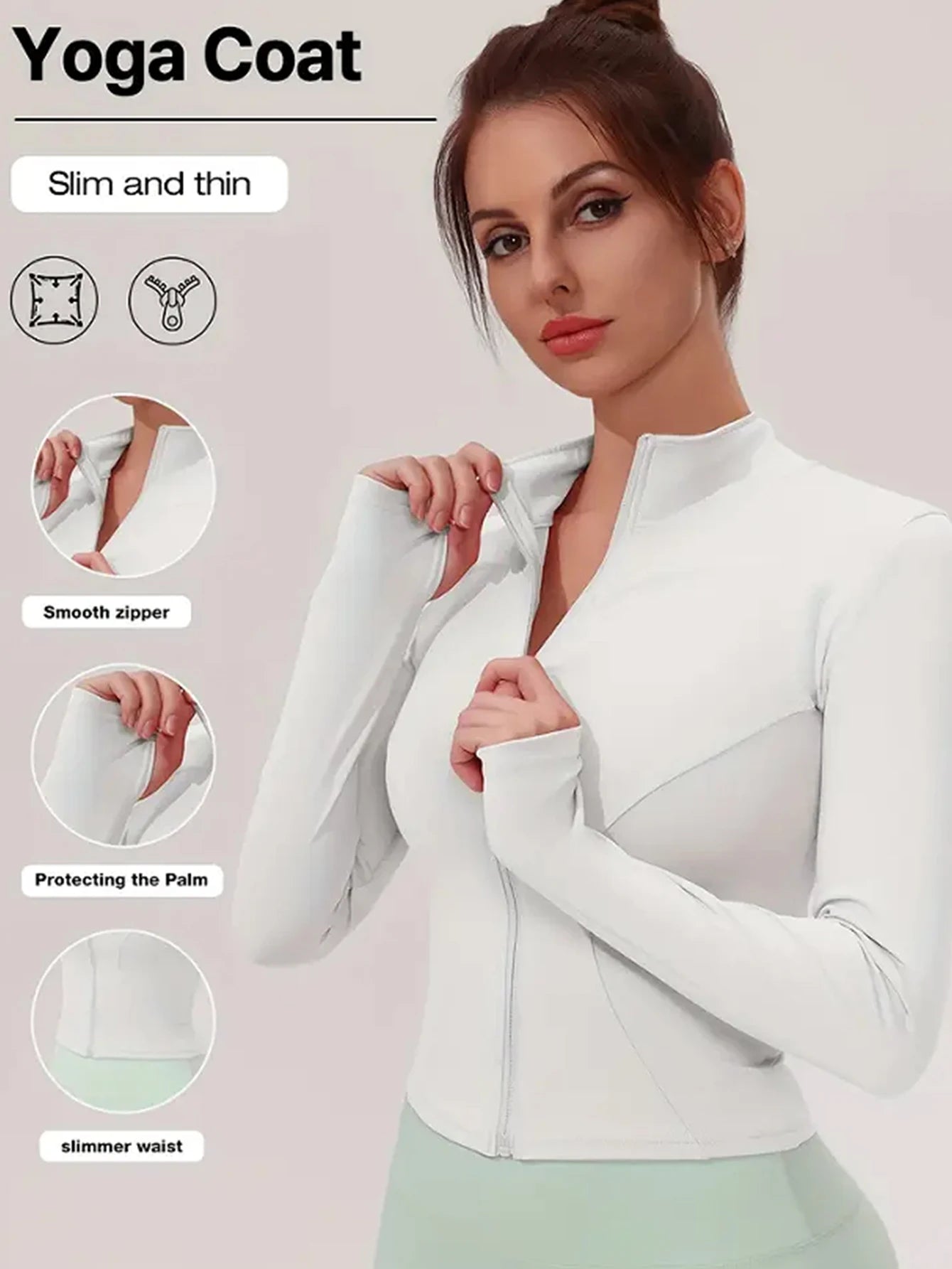 Sculpta™ Women’s Long Sleeve Zip Gym Jacket | Quick-Dry Slim Fit Fitness Top