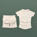 Sculpta™ 2 Piece Seamless Gym Set | Women’s Short Sleeve Crop Top & High Waist Sports Shorts Activewear
