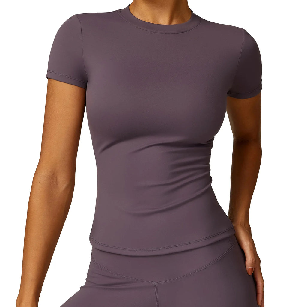 Sculpta Women Running Sports T Shirt Summer Short Sleeve Round Neck Breathable Stretchy GYM Yoga Slim Fitness Active Top Tee