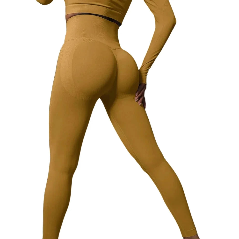 Sculpta High Waisted Seamless Scrunch Leggings – Women’s Push Up Sculpting Gym Leggings