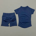 Sculpta™ Seamless Gym Set | Sculpt Performance T-Shirt & Scrunch Shorts for Women