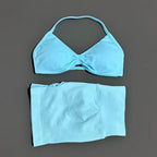 Sculpta™ Women’s 2 Piece Scrunch Gym Set | High-Waisted Shorts & Strappy Sports Bra | Seamless Workout Outfit